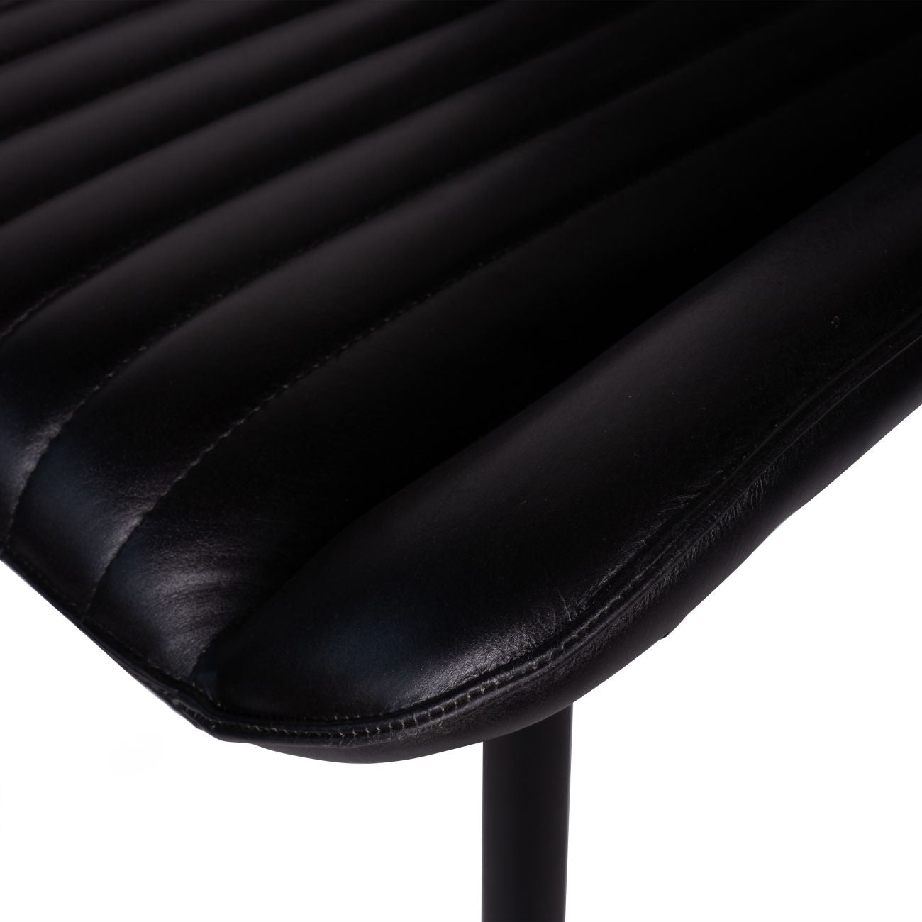 Set of 2 Pembroke Leather Dining Chairs in Charcoal